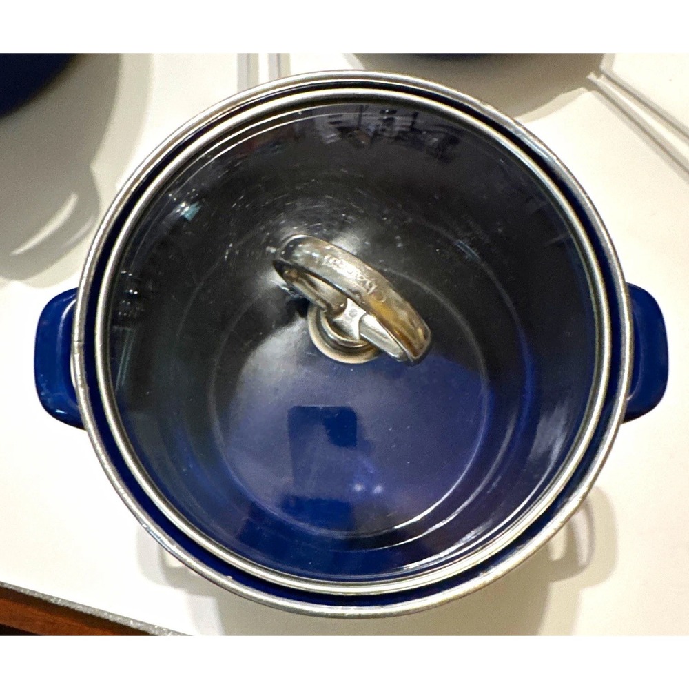 Chantal LockTemp 2 Qt Double Boiler Cobalt Blue Enamel Vintage Cookware